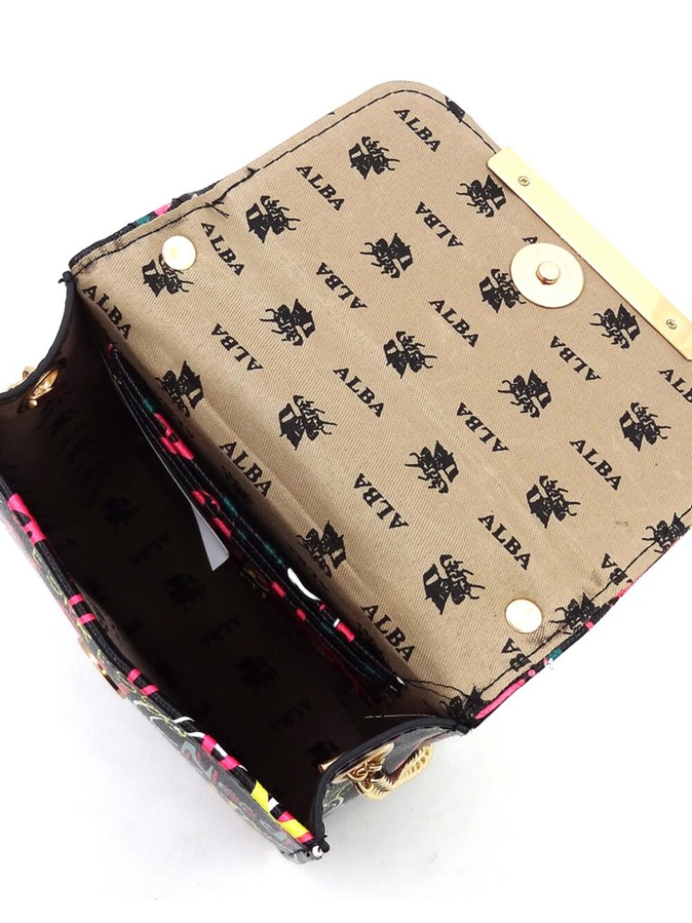 Graffiti Crossbody & Cell Phone Holder Bag Fushia Blue - Picture 3 of 6